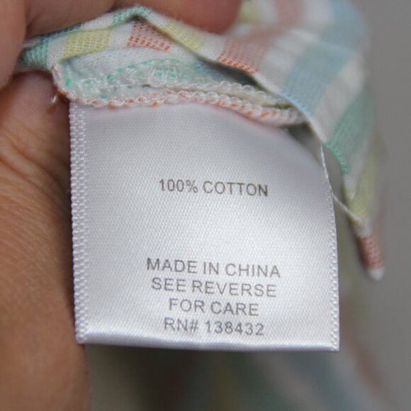 ModCloth 100% Cotton Short Sleeve Top Size M Striped Star Button back detail NEW - Picture 8 of 8